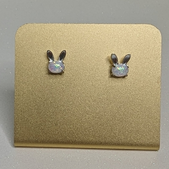 Bunny Ears Opal 925 Sterling Silver Stud Earrings - Picture 4 of 8